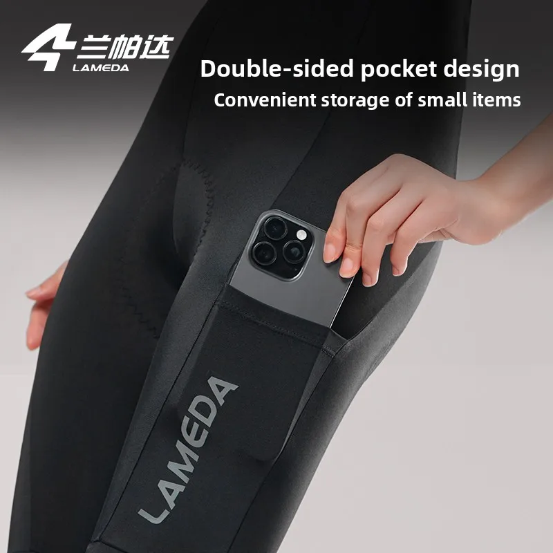 Lameda Damenhose Double Arrow Radfahren Trägerhose Lange Hose Zwei – Image 5