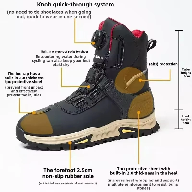 Hots Motorradstiefel für Herren, wasserdicht, atmungsaktiv – Image 4