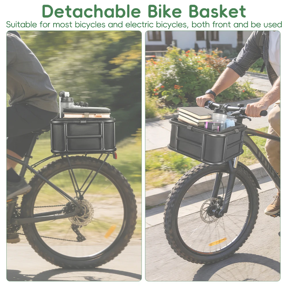 Hinterer Fahrradkorb Fahrrad-Gepäckträgertasche mit Griff Große – Immagine 4