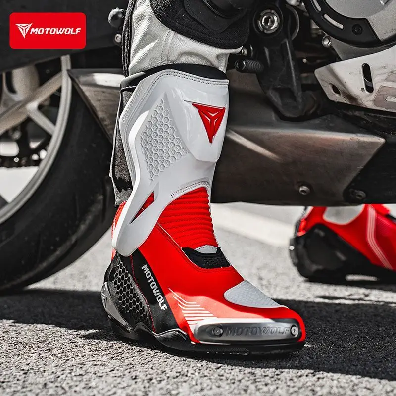Motowolf Motorrad Reitstiefel Motorrad Wasserdichte Schuhe High-top – Image 6