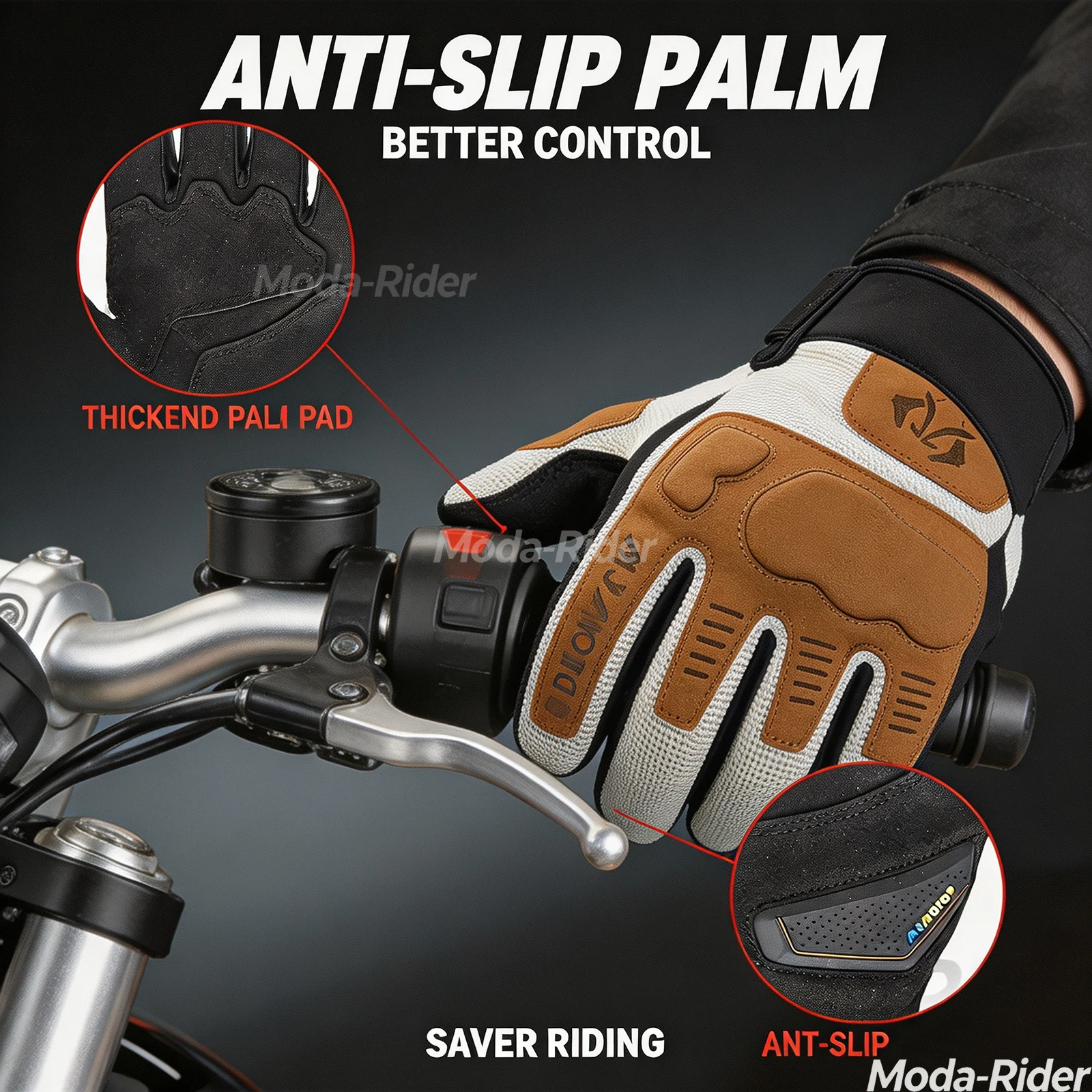Sommer-Motorradhandschuhe, Touchscreen, atmungsaktiv – Bild 4