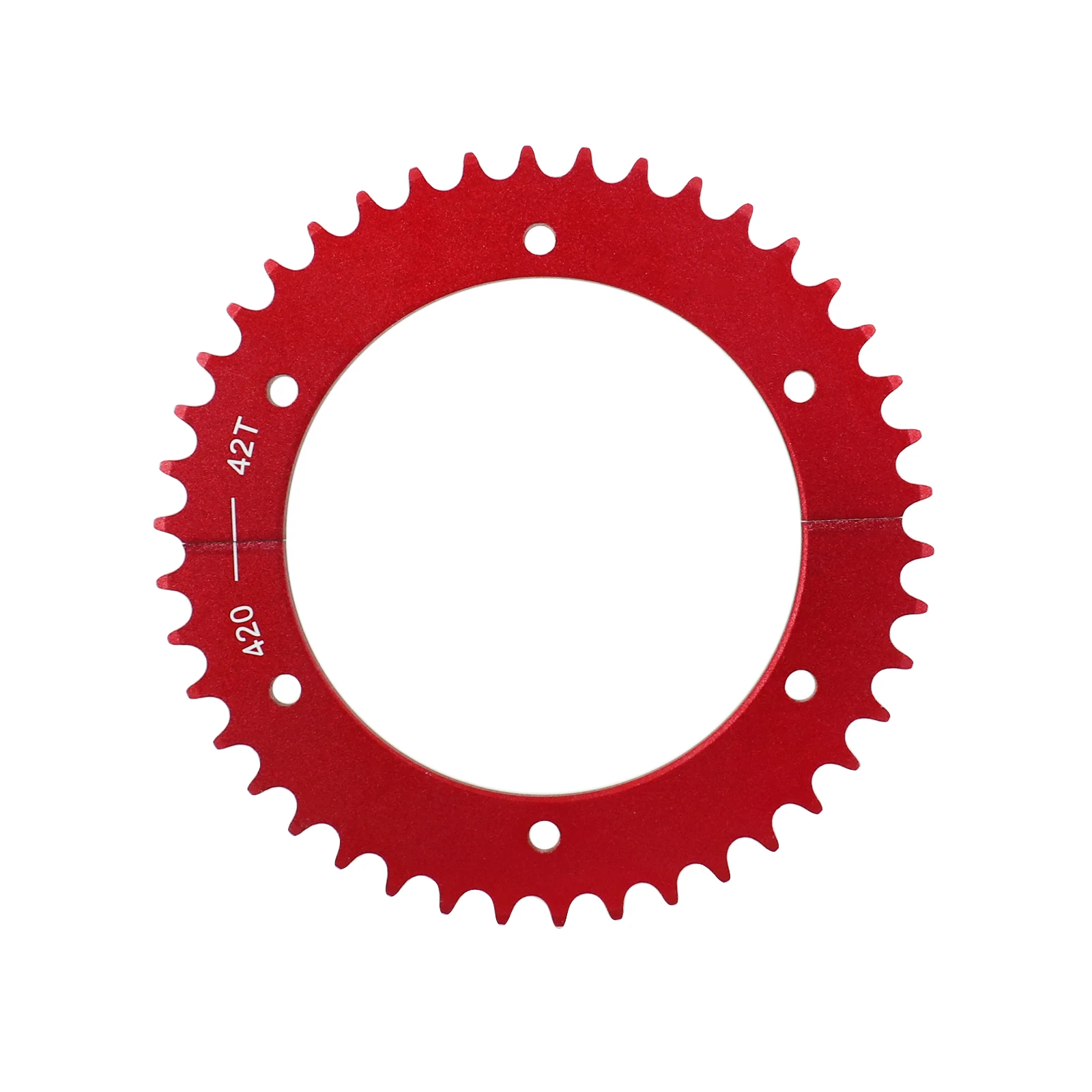 Rotes Kettenrad, geteiltes Aluminium-Kettenrad, 42 Zähne, 420 Ketten – Image 5