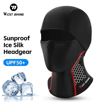 WEST BIKING Sommer Sturmhaube Eisseide Atmungsaktive Vollgesichtsmaske UPF50+ Fahrradkappe Fahrrad
