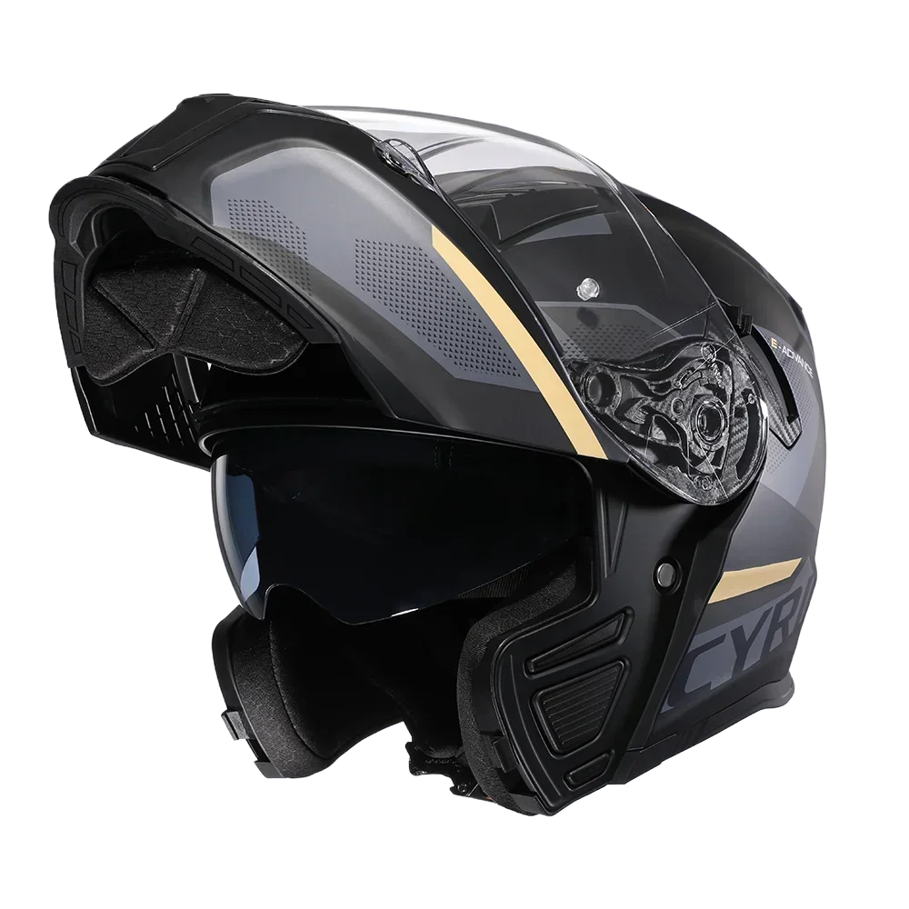 Klapphelm für Motorräder mit Doppelvisier, Modularer Vollvisierhelm für Alle Jahreszeiten, DOT-Zertifiziert