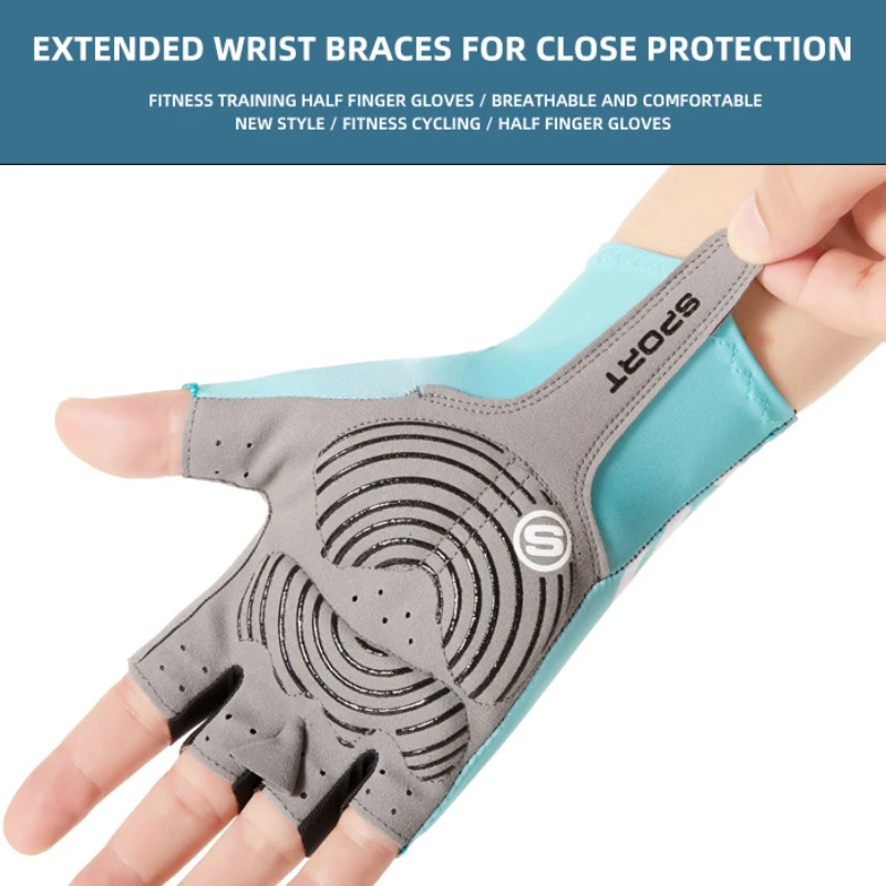Radfahren Handschuhe Atmungsaktive Anti-Slip Sonnenschutz Halbe Finger – Bild 4
