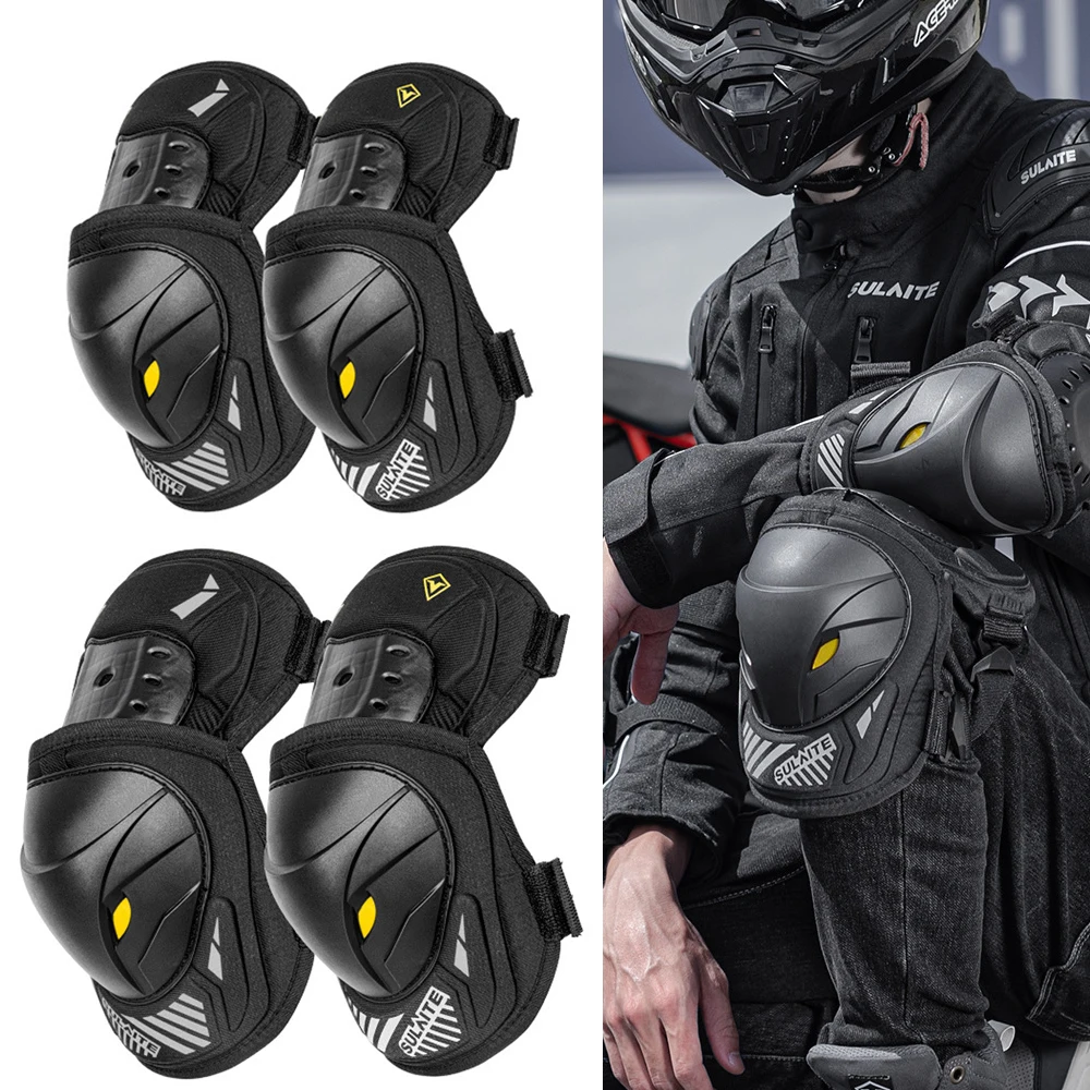 1 Paar Motorrad- und E-Bike-Knie- und Ellbogenschützer für Motocross, Rennsport und Mountainbiking