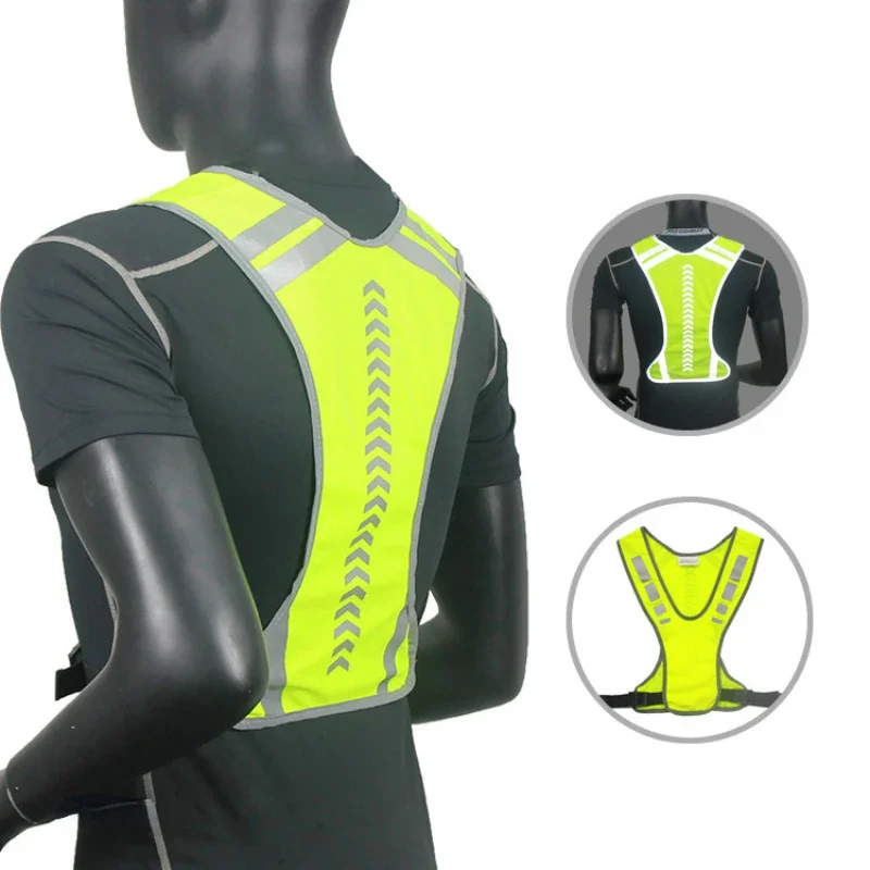 Reflektierende Fahrradweste, gut sichtbare, sichere Jacke für Nachtfahrten, Laufen, Joggen, Radfahren