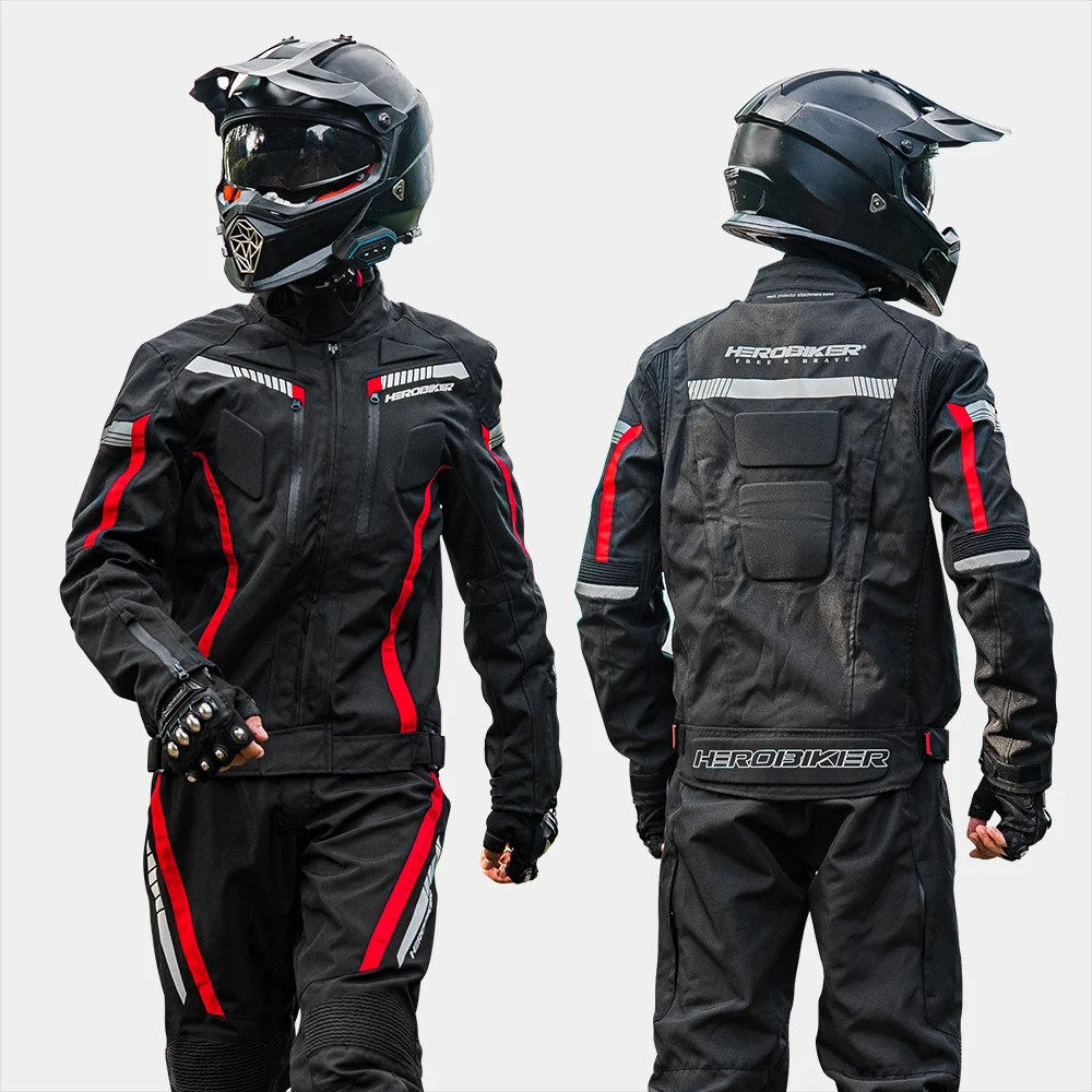 Motorradjacke Mann Wasserdichte Motorrad-Reitjacke Eingebaute – Immagine 3