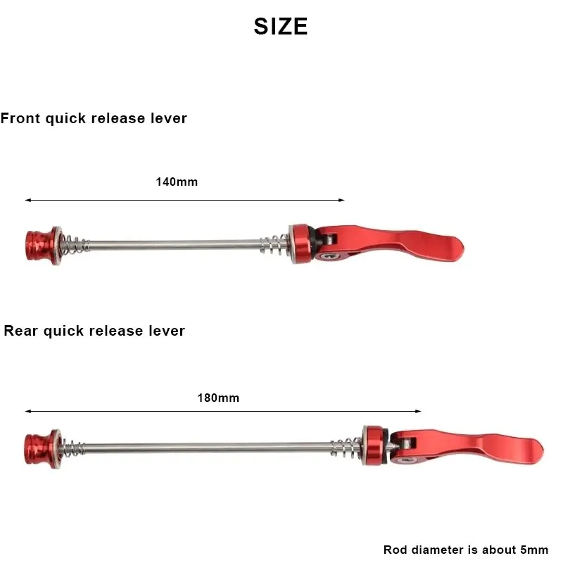 RIDERACE Fahrradnabe QR Schnellspanner Hebel Aluminiumlegierung vorne – Image 6