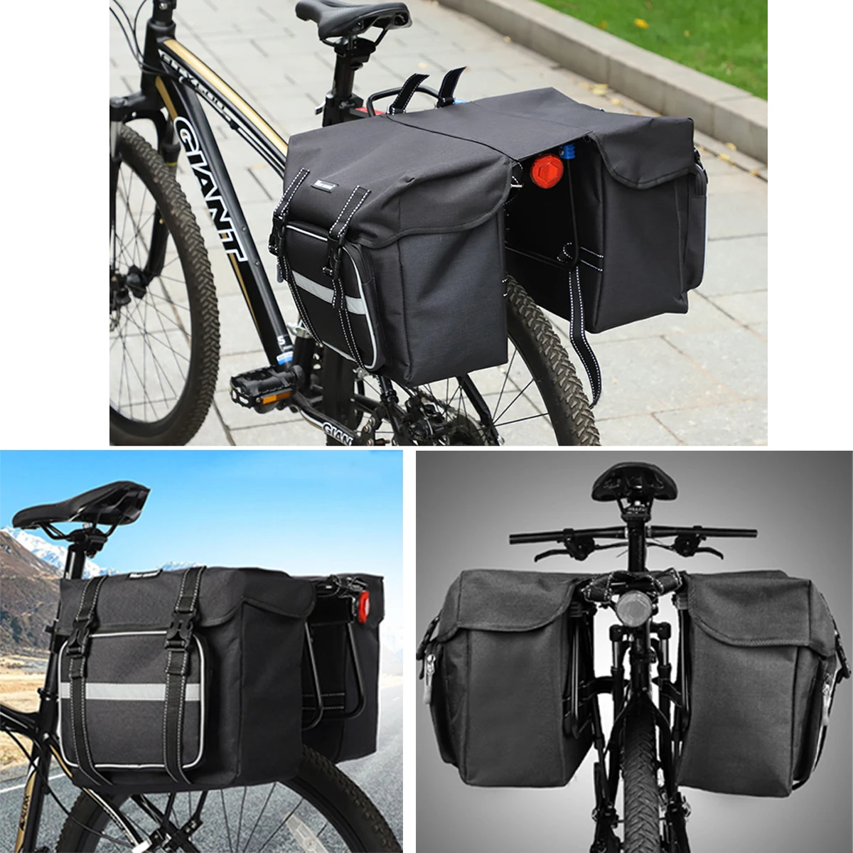 Motorrad-Fahrradtasche 2-in-1 Gepäcktasche für den Rücksitz – Bild 6