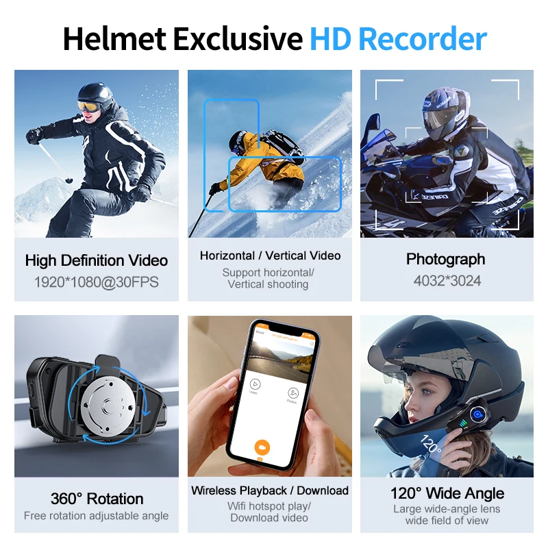 Q28 Motorradhelm Bluetooth-Intercom RGB-Licht Moto-Helm-Headset – Bild 6