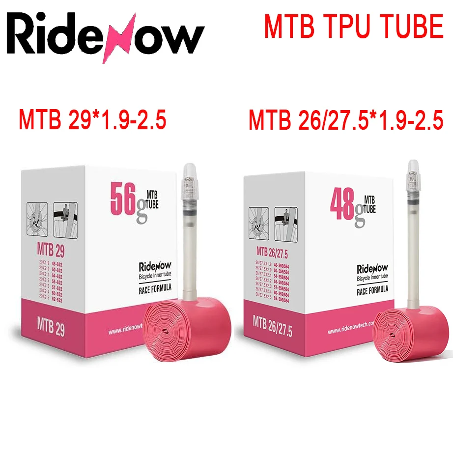 Ridenow MTB TPU-Schlauch, ultraleichter Fahrradschlauch, 26 Zoll, 27,5 Zoll, 29 Zoll, Mountainbike-Schläuche