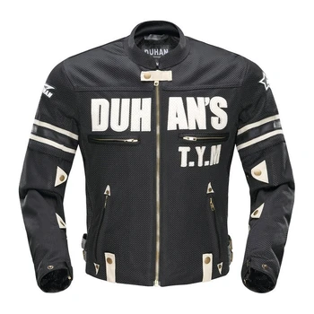 Motorradjacke für Herren Sommer Chaqueta Moto Jacke Fahrbekleidung Atmungsaktives Netzgewebe Touring-Rennjacke