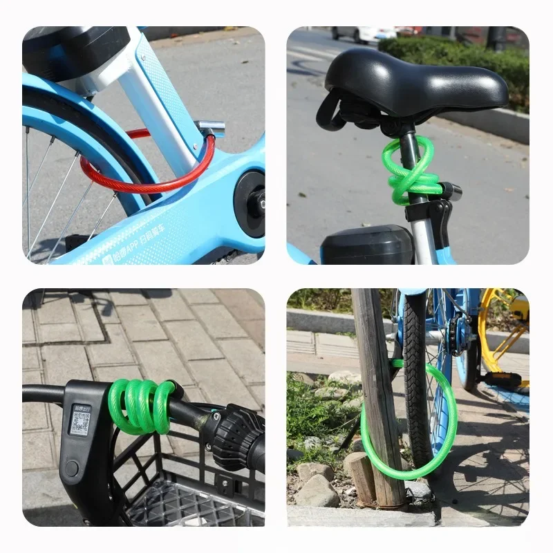 Fahrradschloss Diebstahlsicherung Tragbares Stahlkabelschloss – Bild 6