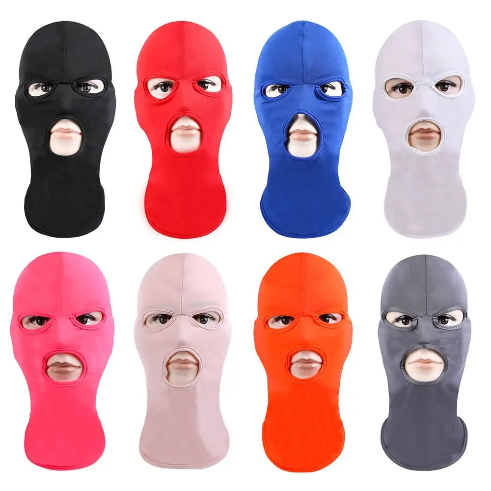 3-Loch-Vollgesichtsmaske, Fahrradmaske, Sturmhaube, Kapuze, Motorradhelm, Unisex, Hüte, Sonnenschutz