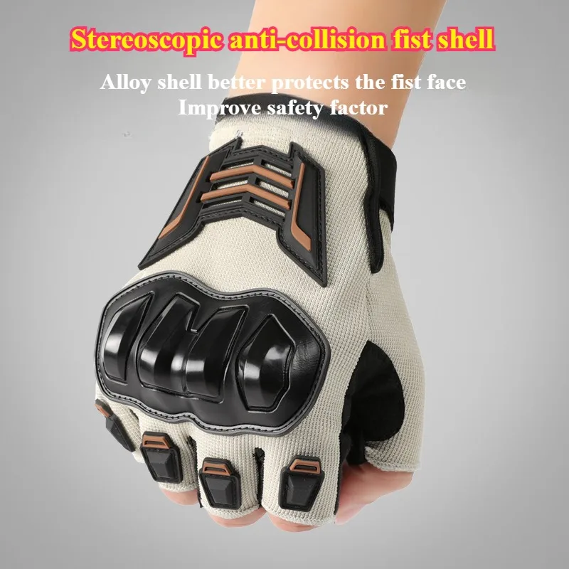 Motorrad Handschuhe Halb Finger Atmungsaktive Tragen-beständig Anti – Image 4