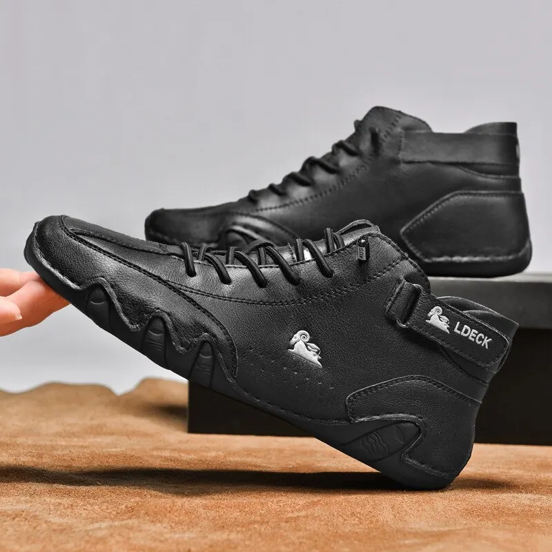 Männer Stiefel Casual Motorrad Winter Schuhe Wasserdichte High – Image 5