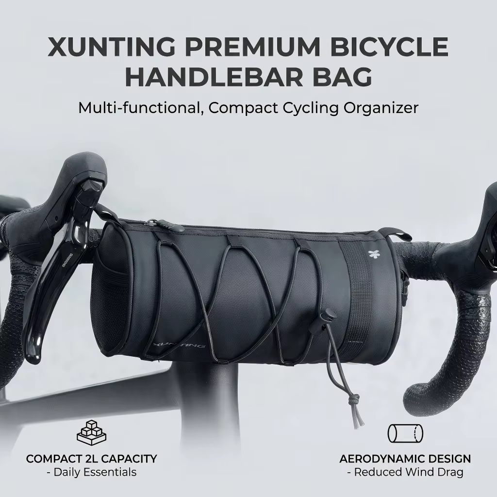 XUNTING 2L Fahrrad-Lenkertasche, Rahmentasche, Satteltasche, robuste Fahrrad-Fronttasche, Fahrradzubehör