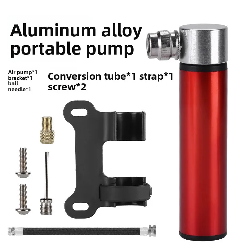 Fahrrad-Minipumpe, tragbare Aluminiumlegierung, amerikanischer und französischer Mund, universelle