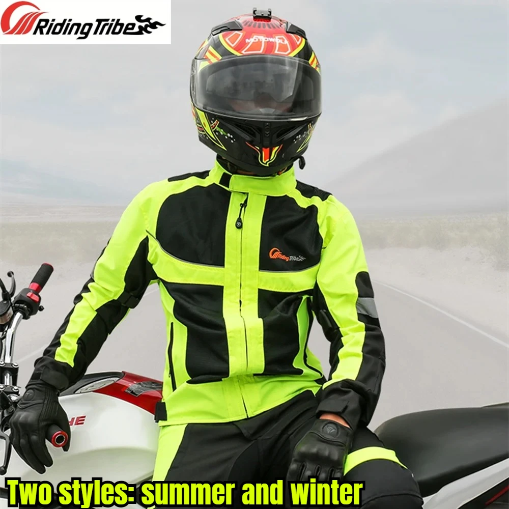 Männer Frau Winter Stil Atmungsaktive Motorrad Jacke Nacht Hohe Sichtbar Motorrad Reiten Mantel mit 5 stücke