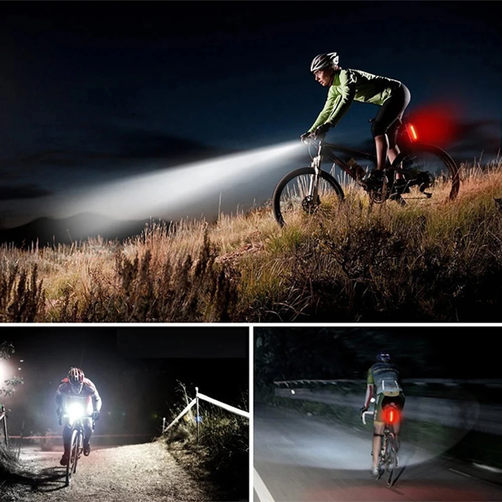 MTB Rennrad Vorne Hinten Licht Set USB Lade Fahrrad Scheinwerfer – Bild 6
