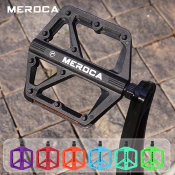 MEROCA Nylon-Fahrradpedale Plattform für MTB Rennrad Dual DU Lager blau rot lila orange grün