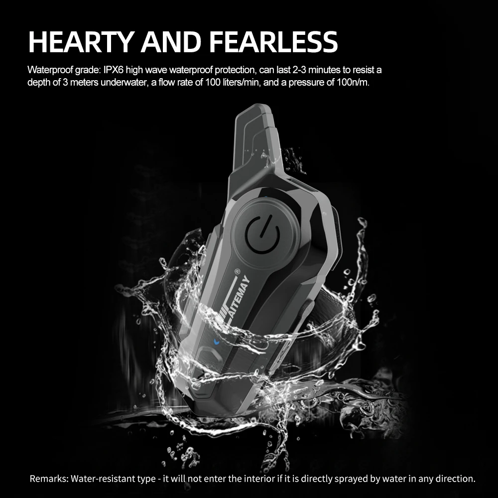 Bluetooth Motorrad Intercom Helm Headset Für 2 Fahrer 1000m – Bild 4