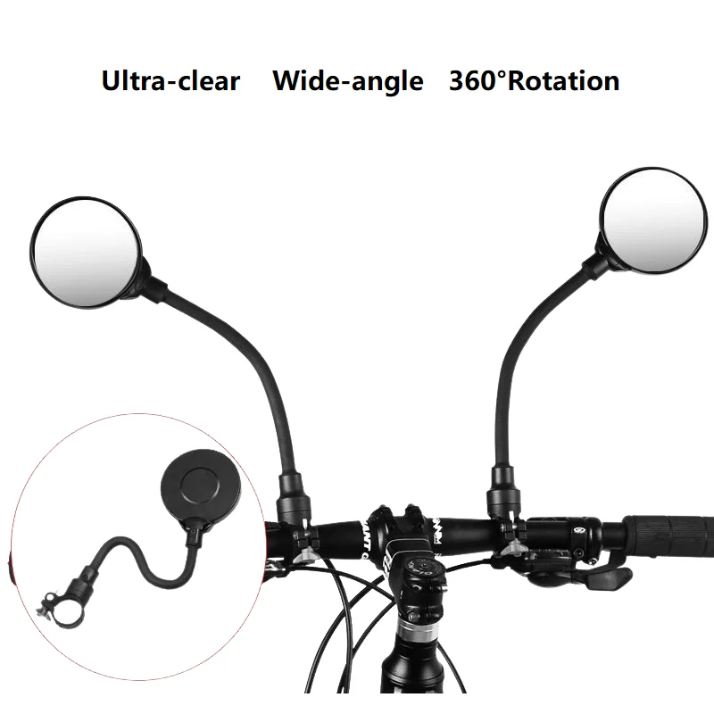 Fahrrad Rückspiegel Lenker Spiegel 360 für Mountain Road Bike Motorrad Biegsamer Schlauch Verstellbarer