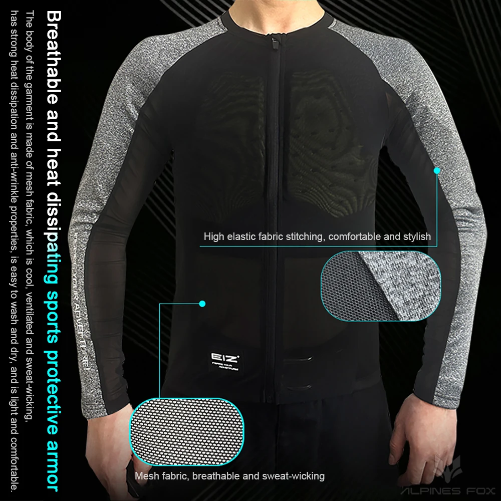 Herren Motorradjacke Sommer Atmungsaktive Motocross Körperschutz – Image 4