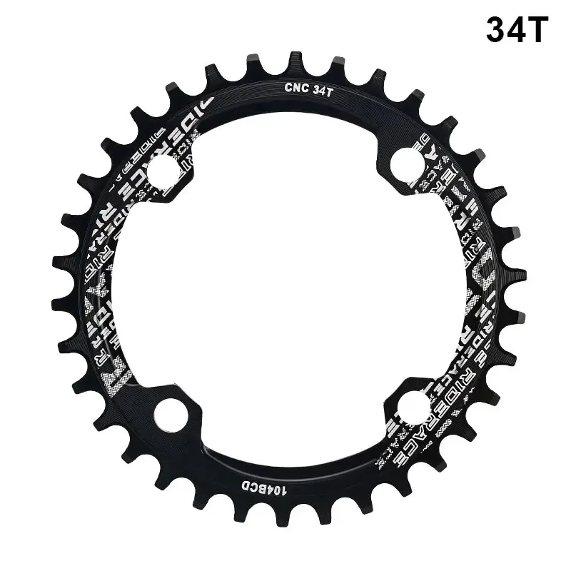 RIDERACE Fahrradkurbel-Kettenblatt, 104 BCD, runde Form, schmal, breit, 32 Zähne/34 Zähne/36 Zähne/38 Zähne