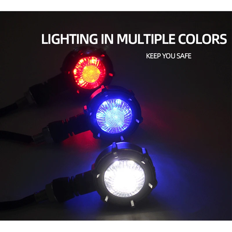 Motorrad LED-Blinker Bremslicht LED Bernsteinfarbenes Fließendes Rücklicht Rote Warnsignalleuchten (2 Stück)