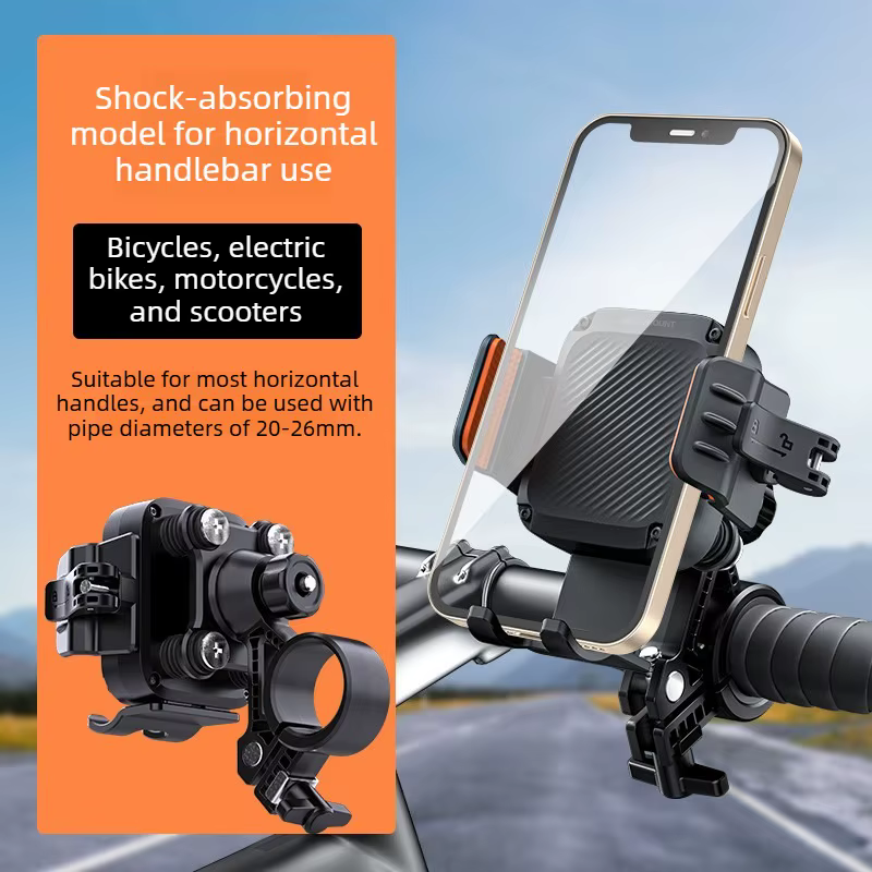 Fahrrad- und Motorrad-Handyhalterung, [1-Sekunden-Verriegelung & -Entriegelung] Lenker-Handyhalter für Roller