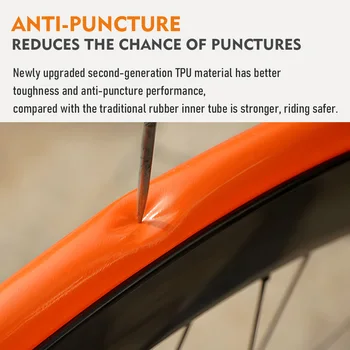 ThinkRider 28 g ultraleichter Fahrradschlauch, 700 x 18, 25, 28, Rennrad-TPU-Reifen, 45/65/85 mm Länge