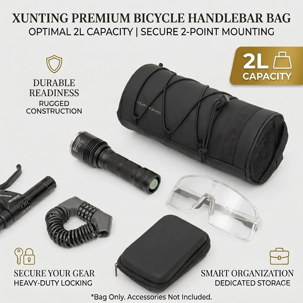 XUNTING 2L Fahrrad-Lenkertasche, Rahmentasche, Satteltasche, robuste – Bild 6