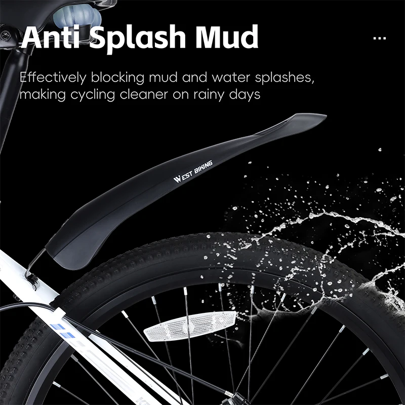 WEST BIKING Mountainbike-Schutzblech-Set, Spritzschutz vorne – Image 5