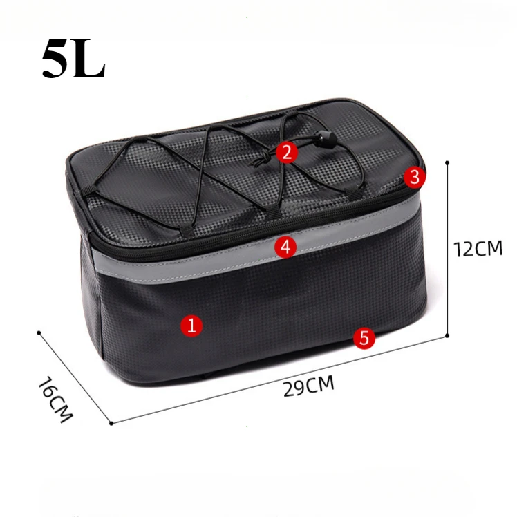 Tragbare Fahrrad Stamm Tasche Fahrrad Rack Hinten Tasche 12L/7L/5L Hinten Sitz Sattel Radfahren Reflektierende