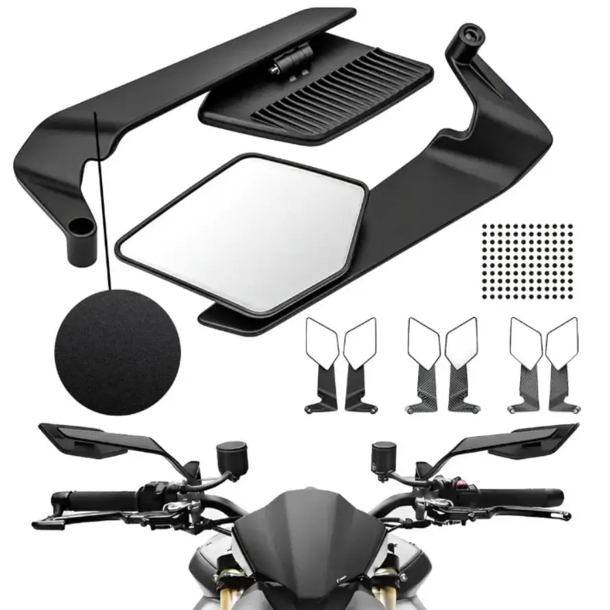 1 Paar Motorrad-Rückspiegel, universelle Scooter-Lenkerendenspiegel, Zubehör für modifizierte unsichtbare