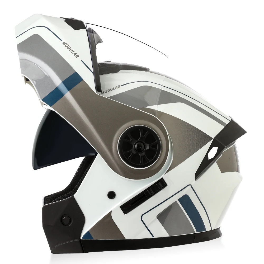 Winterwarmer Sicherheits-Modularhelm mit hochklappbarem Visier, DOT-zertifizierter Integralhelm