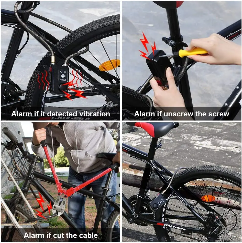 Bluetooth Fahrrad Motorrad Anti-Diebstahl-Schloss Alarm Wasserdicht – Bild 3