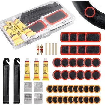 Fahrrad Flache Reifen Reparatur Kit Werkzeug Set 48 stücke Tragbare Gummi Fetal Reparatur Werkzeuge fahrrad