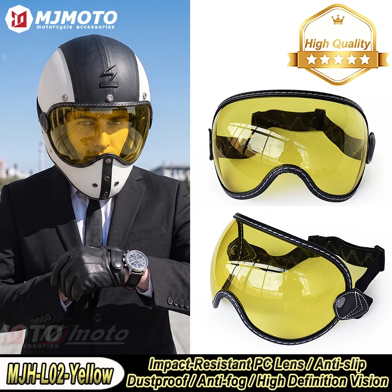 Universal Bubble Visier für Motorradhelm Schutzscheibe mit Sonnenbrille passend für alle Vintage Retro Jet