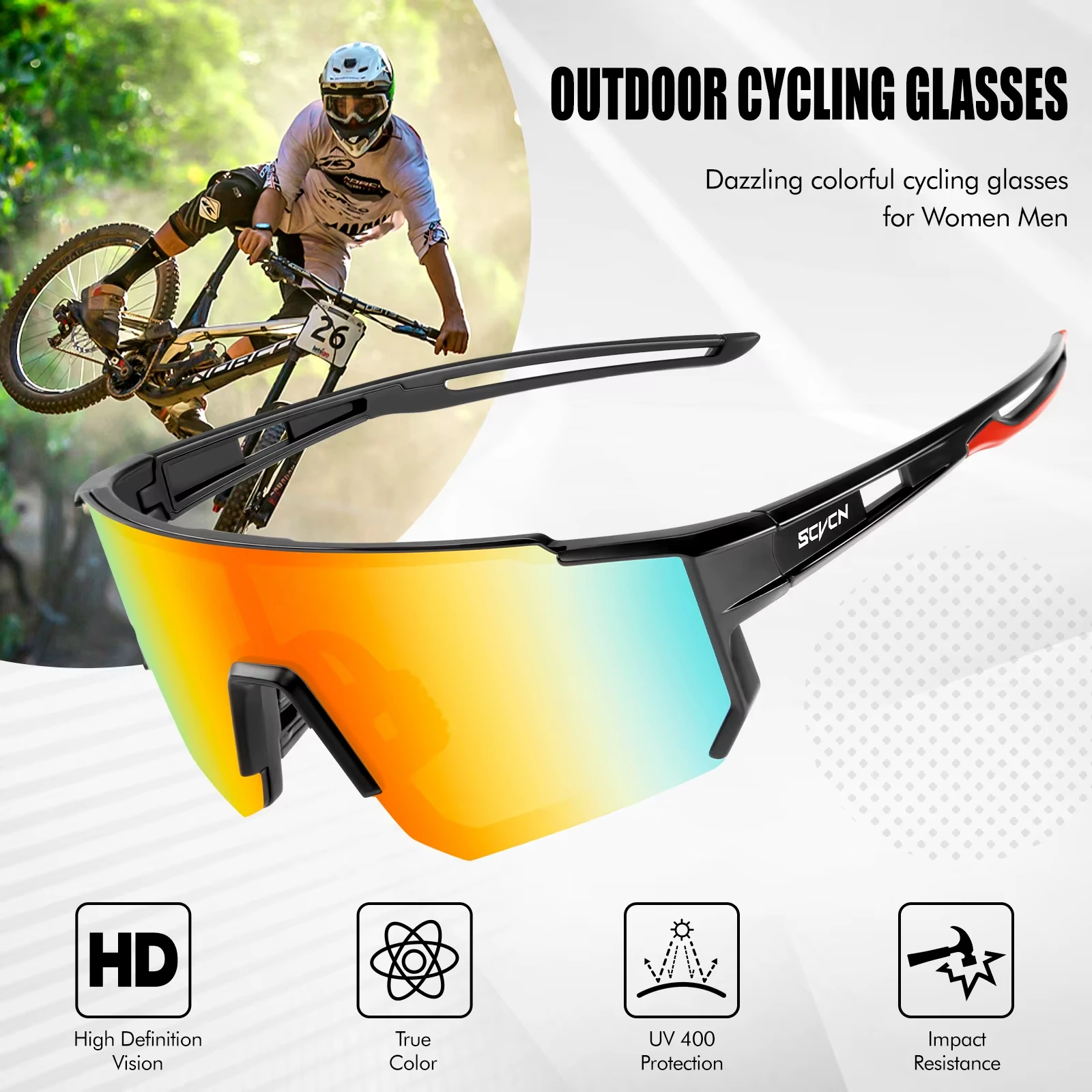 Fahrradbrille für Männer und Frauen - UV400-Fahrradsonnenbrille – Image 4