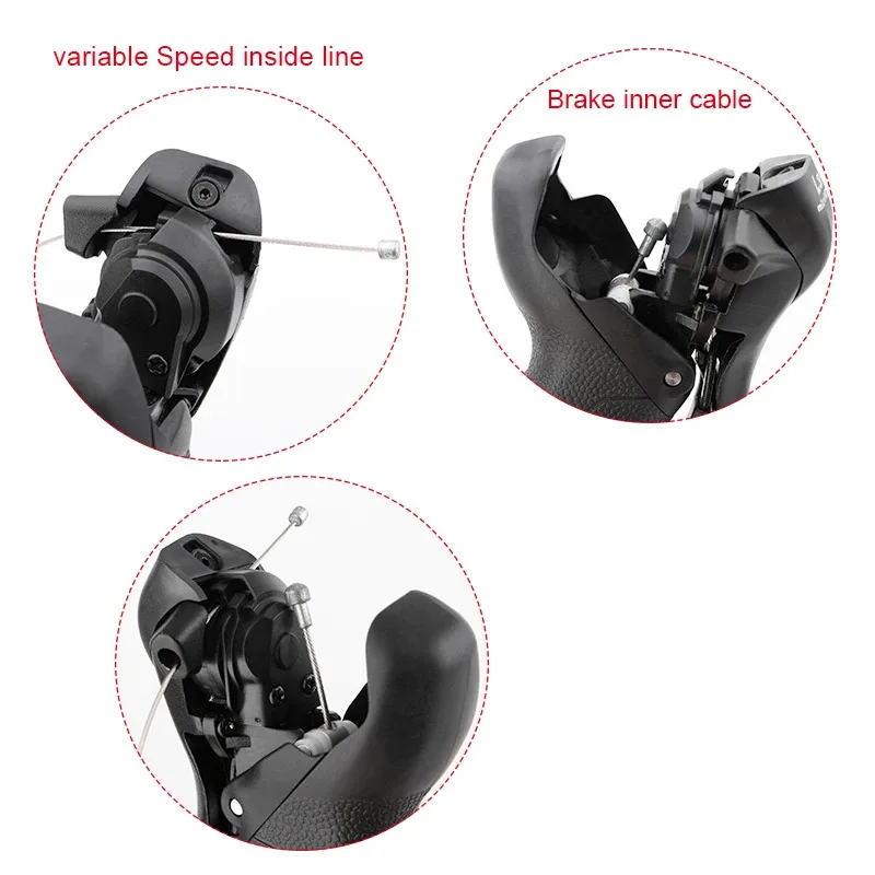 MicroNEW Rennrad-Schalthebel 3x7 3x8 3x9 3x10 Gang Bremshebel Fahrrad – Immagine 3