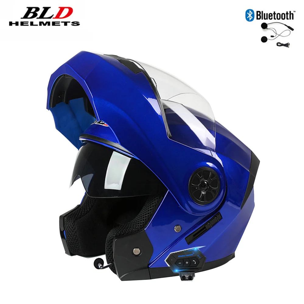 DOT ECE YuanTao Unisex Modularer Flip Up Motorradhelm Integralhelm Rennhelm Casco Moto Dual Visiere Helm