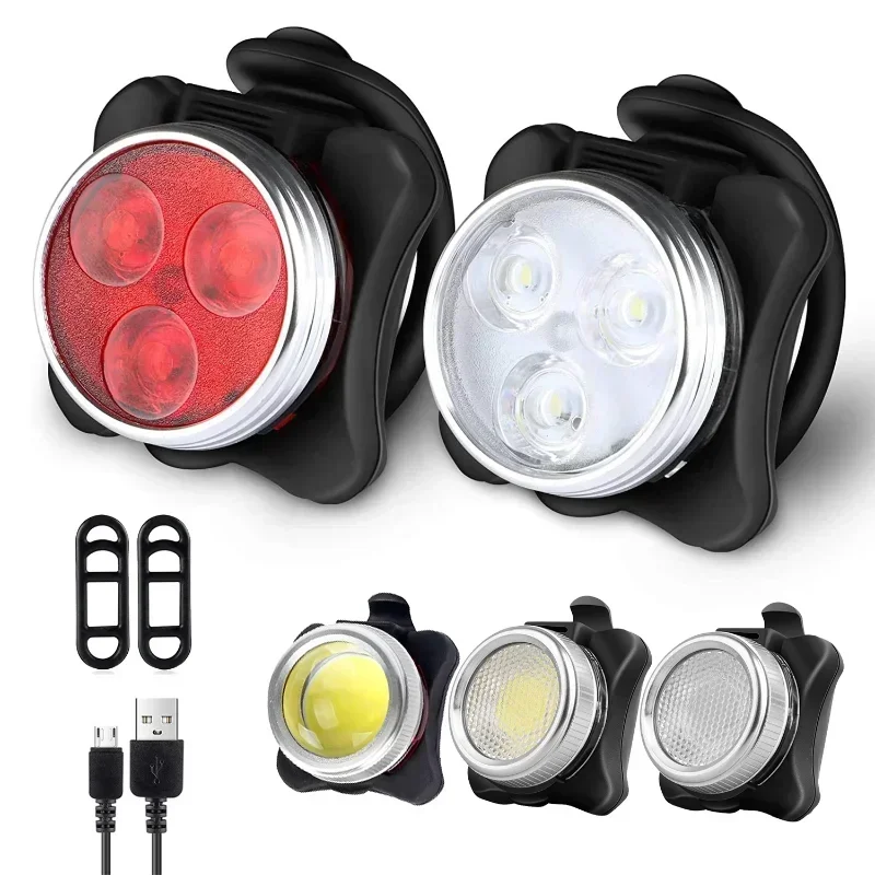 USB Lade Fahrrad Licht Set LED Kopf Vordere Lampe Hinten Rücklicht Wasserdichte Super Helle Radfahren Laterne
