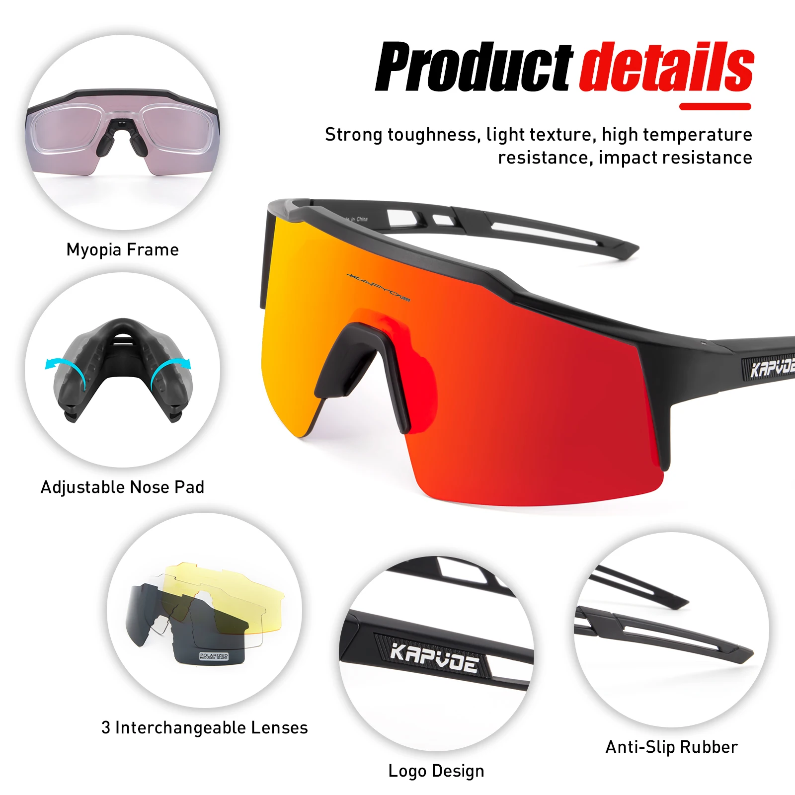 Polarisierte Radfahren Sonnenbrillen Outdoor Fahrrad Brille Männer MTB – Image 3