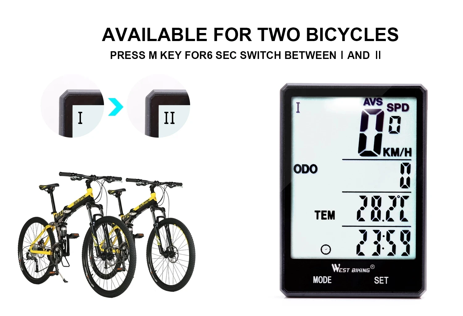 WEST BIKING Fahrradcomputer Digitaler Tachometer Kilometerzähler – Image 5