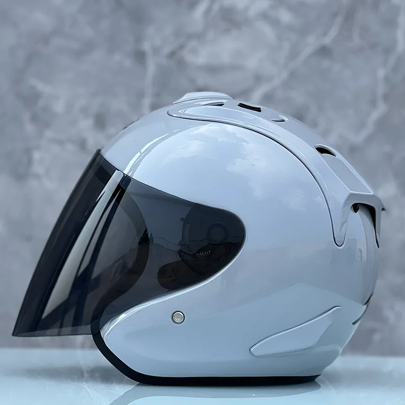 Männer und Frauen Motorrad Jethelm ECE-geprüfter Ram4 Zementgrauer – Bild 5