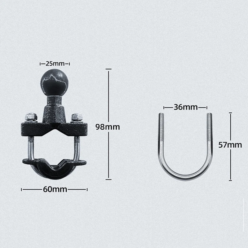 Motorrad Fahrrad Lenker Ram Mount Basis mit 1 Zoll Ball Mount Rail Ram – Bild 3