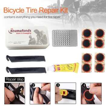 Fahrrad-Reparaturset für platte Reifen, tragbares Gummi-Reparaturwerkzeug, Werkzeugset zur Reparatur